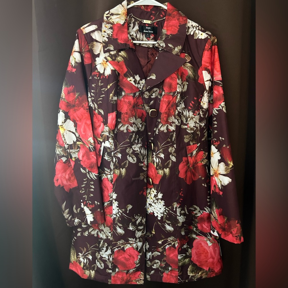 Dennis Basso A-line raincoat.